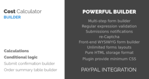 WordPress Kostenrechner und Payment Forms Builder