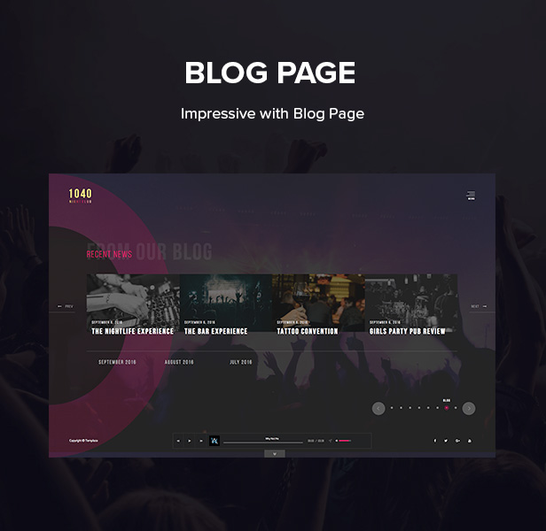 1040 Nacht Club - DJ, Party, Musik Club WordPress Vorlage
