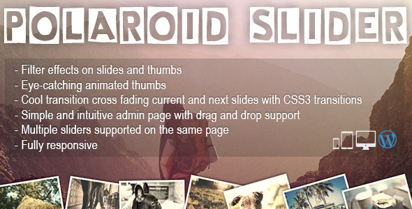 Polaroid Slider - Slider mit animierten Thumbnails & CSS Filtereffekten