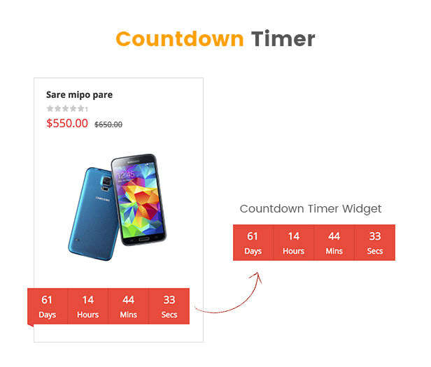 SW Markt - Responsive WooCommerce WordPress Vorlage - Coundown-Timer