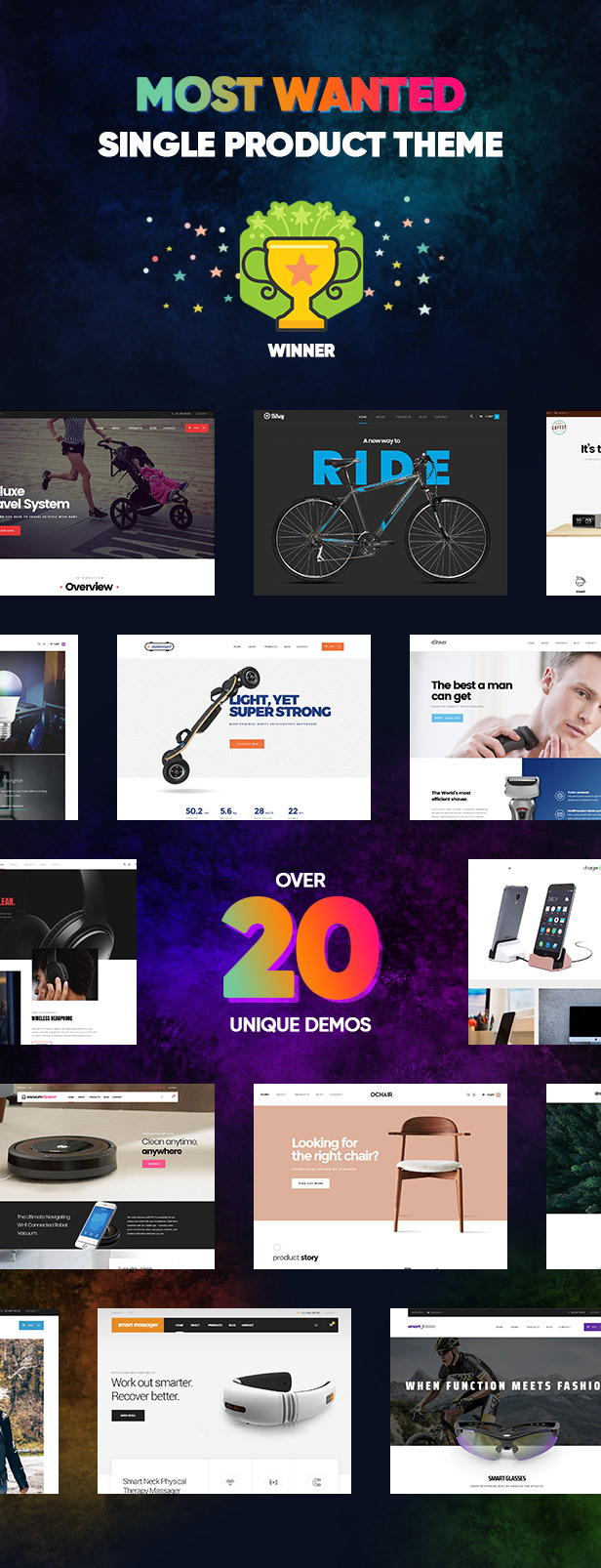 Einzelprodukt eCommerce WordPress Thema Most Wanted Wettbewerb 