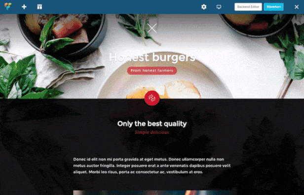 Ambiance Restaurant Live Builder Beispiel