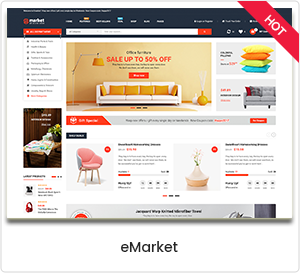eMarket - E-Commerce & Mehrzweck-Marktplatz WooCommerce WordPress Template