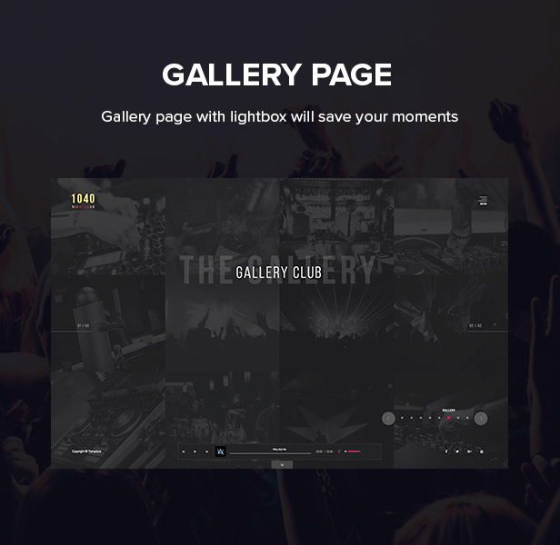 1040 Nacht Club - DJ, Party, Musik Club WordPress Vorlage