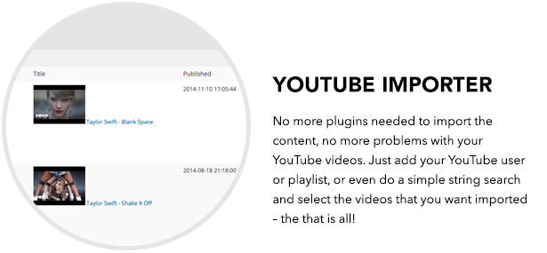 YouTube Video Importer enthalten