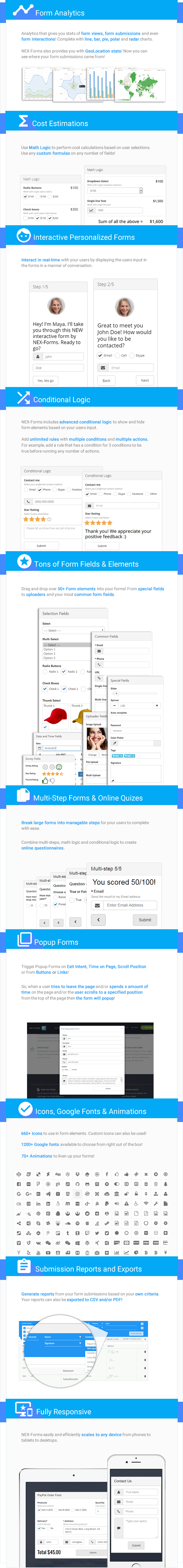 NEX-Forms - Der ultimative WordPress Form Builder - Hauptmerkmale