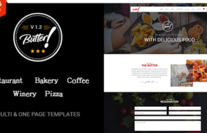 Butter – Professionelles Restaurant, Bäckerei, Kaffee, Weingut und Pizza WordPress Template