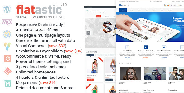Flatastic - Premium Versatile WordPress Vorlage