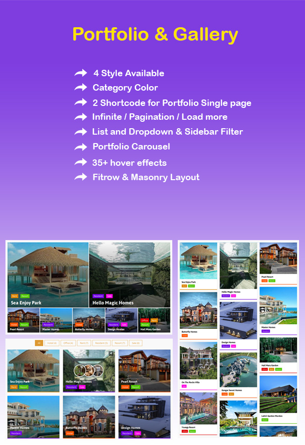 Portfolio- und Galerie-Layouts