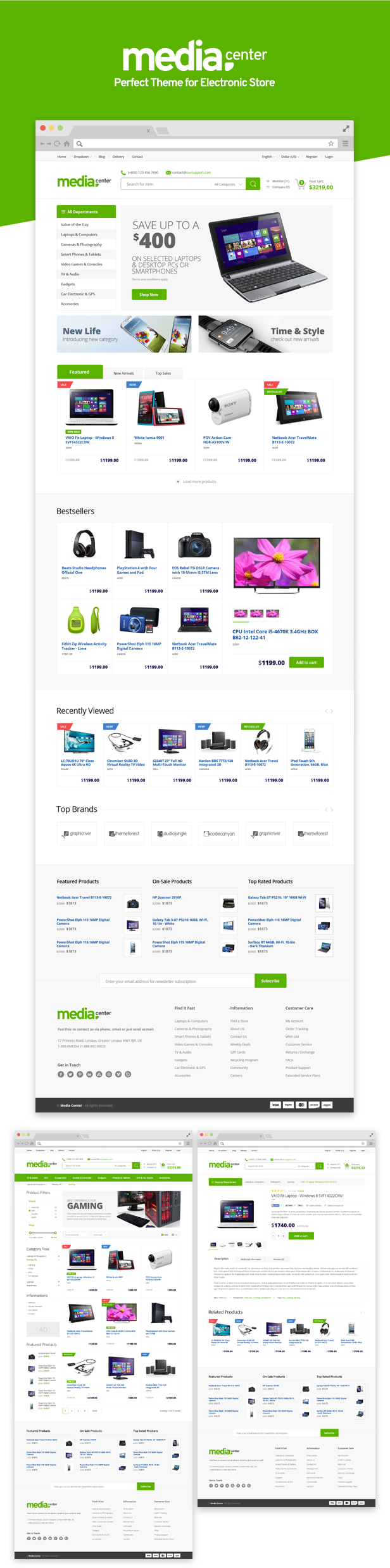 MediaCenter - Elektronikladen WooCommerce Layout