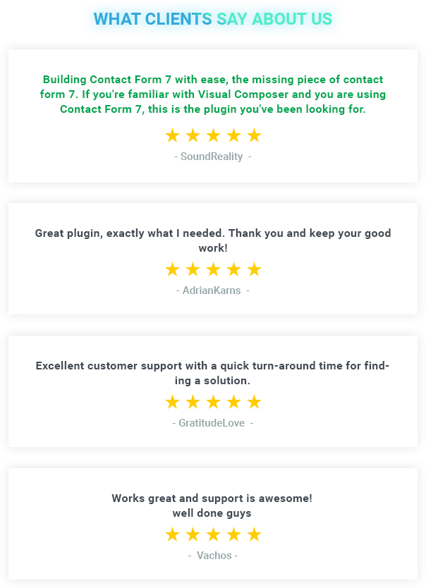 Moana - Contact Form 7 Builder verwendet Visual Composer Reviews