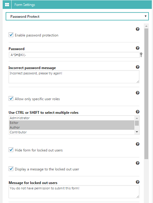 Super Forms - Passwortschutz und Benutzersperrung & ausblenden Add-on