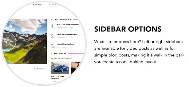 Sidebar-Optionen