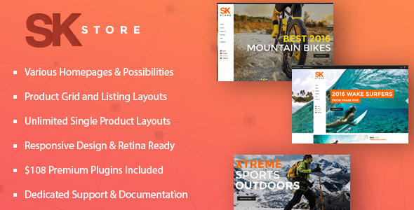 SK Store - Responsive Store WP Thema für Sport und Sportler