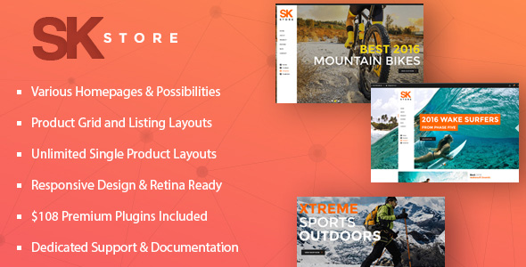 SK Store - Responsive Store WP-Thema für Sport und Sportler