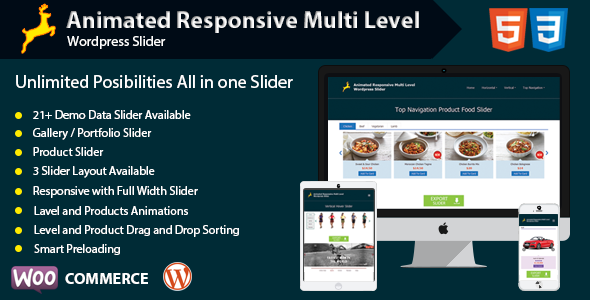 Animierter responsiver mehrstufiger WordPress Slider