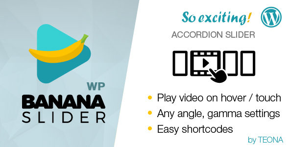 BananaSlider WP Video Slider mit Akkordeon Effekt
