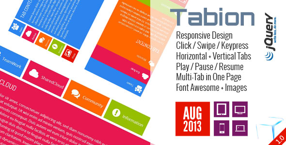 Tabion jQuery - Moderne Responsive Tab Akkordeon Umschalter