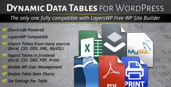 WordPress Dynamische Tabellen, Input von XLS / MySQL / CSV