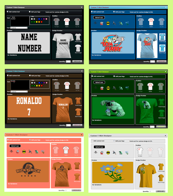 WP eCommerce Individuelles T-Shirt Design Studio