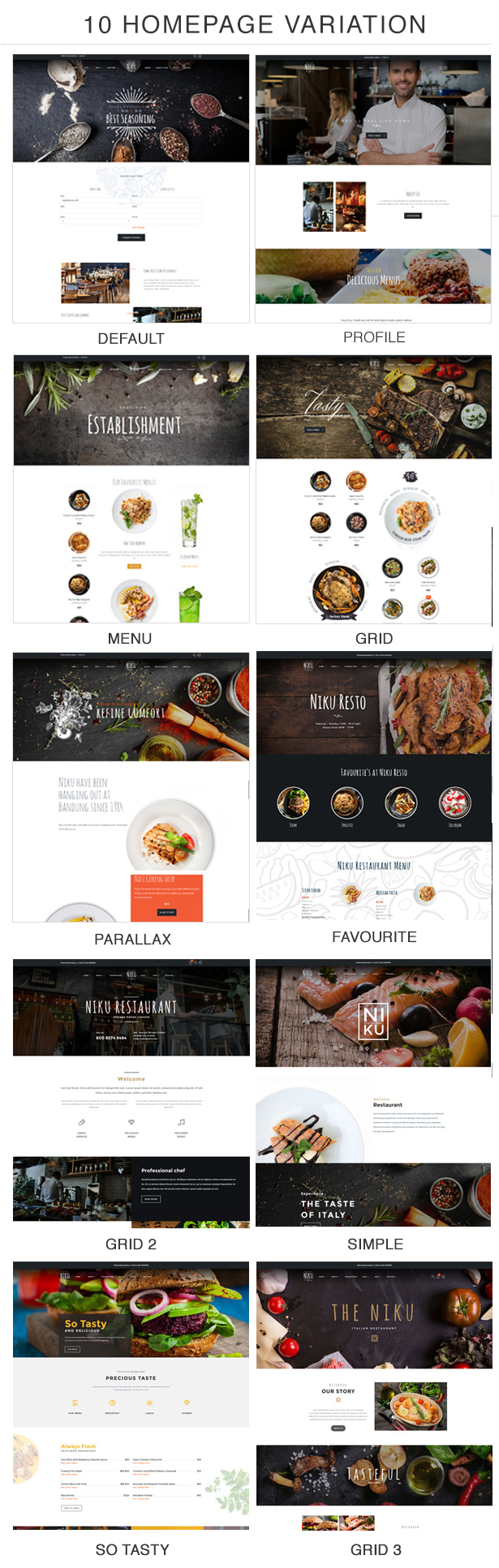 Niku - Restaurant & Essen Menüs WooCommerce Layout