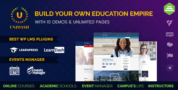 Unidash - WordPress Template für Universitäts- und Online-Bildung
