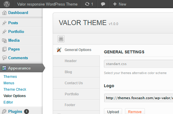 Valor responsive WordPress Vorlage