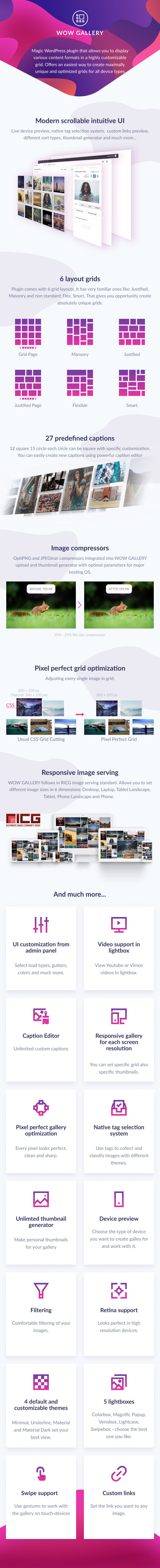 WOW Galerie - Magic WordPress Galerie