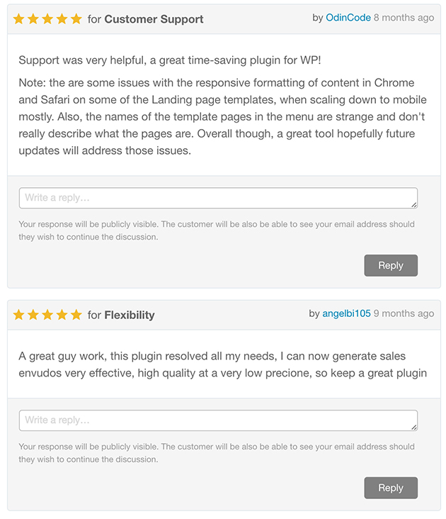 WP Landing Pages Bewertungen