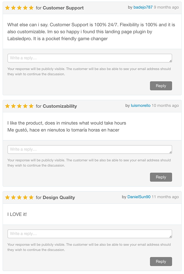 WP Landing Pages Bewertungen