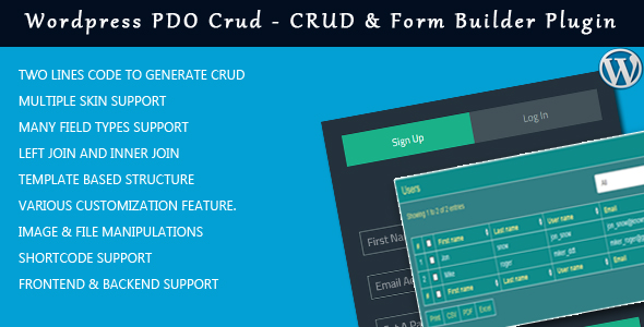 WordPress PDO Crud - Crud & Formular Builder Plugin für WordPress
