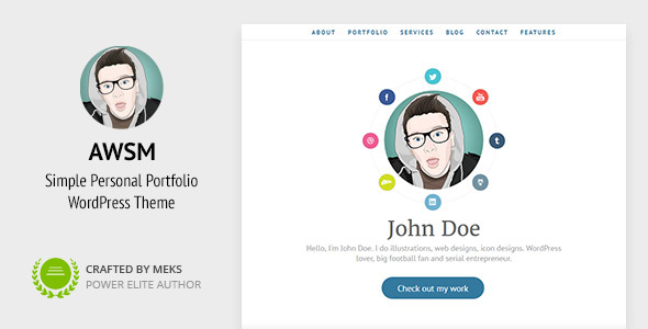 AWSM - Einfaches persönliches Portfolio WordPress Layout