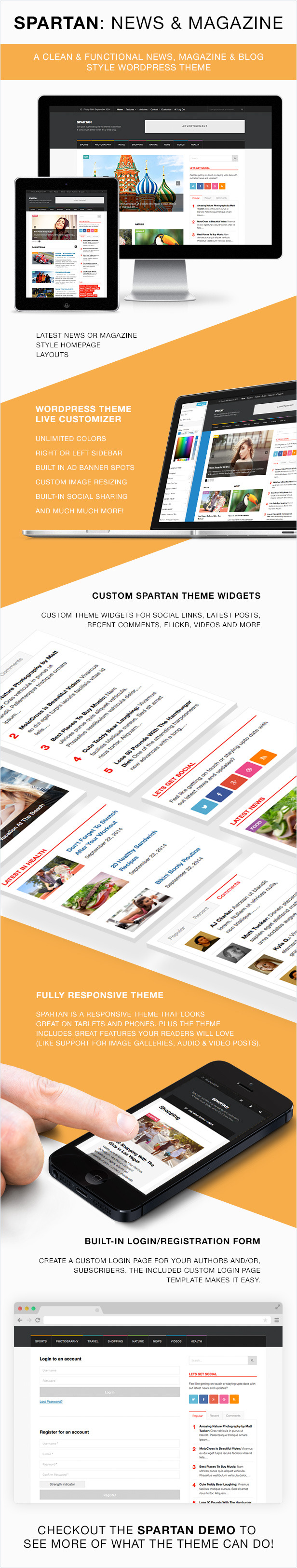 Spartan WordPress Template Features