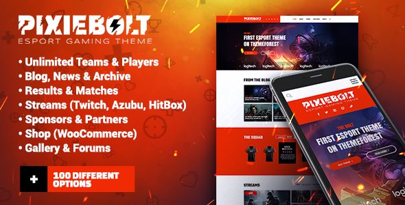 PixieBolt | eSports Gaming Thema für Clans & Organisationen