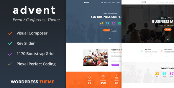 Advent – Konferenz & Event WordPress Template