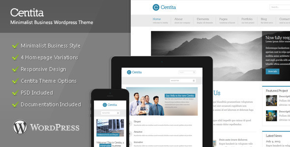 <pre>Centita - minimalistisches Geschäft Wordpress Theme