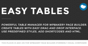 Einfache Tabellen - Tabellenmanager für WPBakery Page Builder