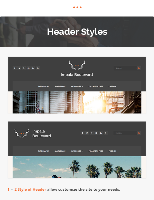 Impala Boulevard - Blog, Magazin WordPress Template