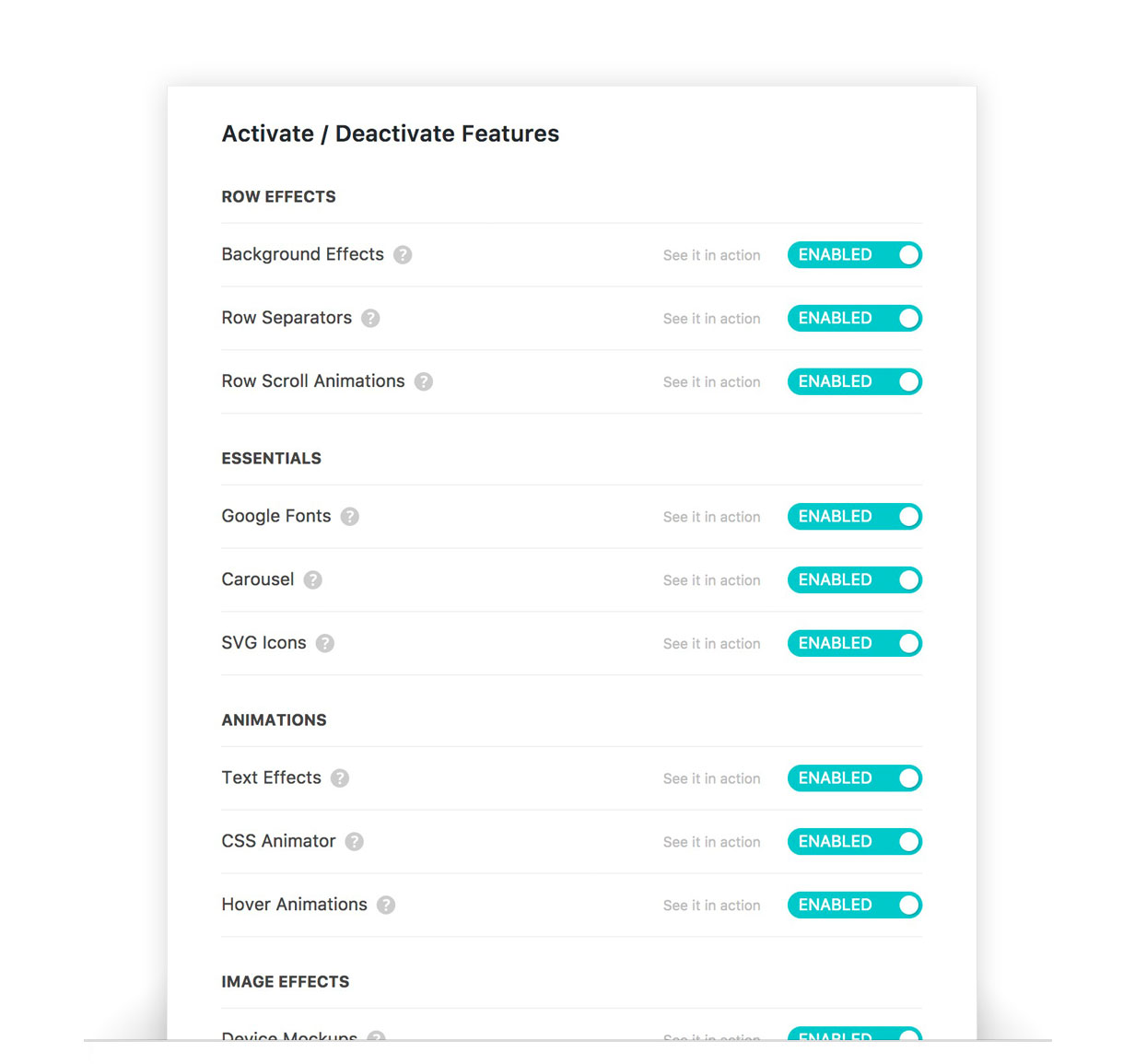 Zeigen Sie WPBakery Page Builder Super Bundle Features an