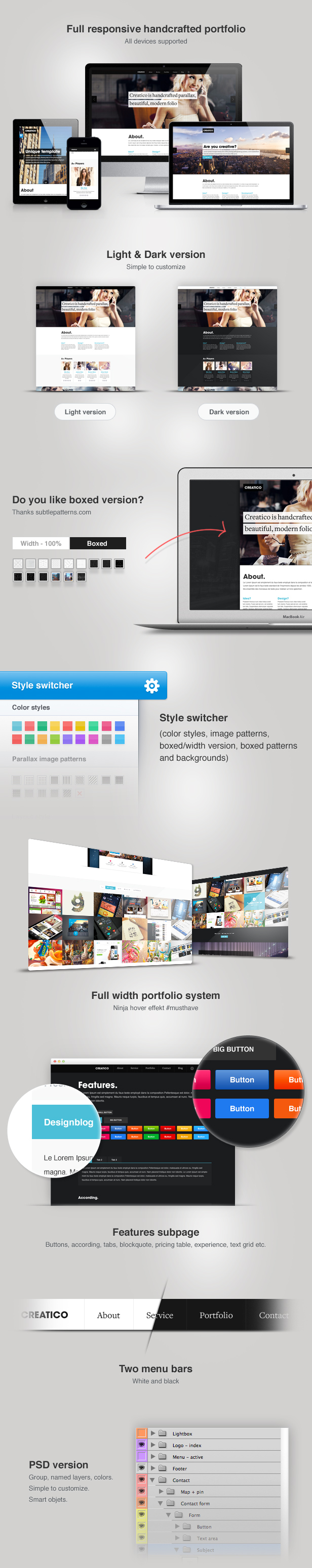 Creatico - Responsive One Page WordPress Template