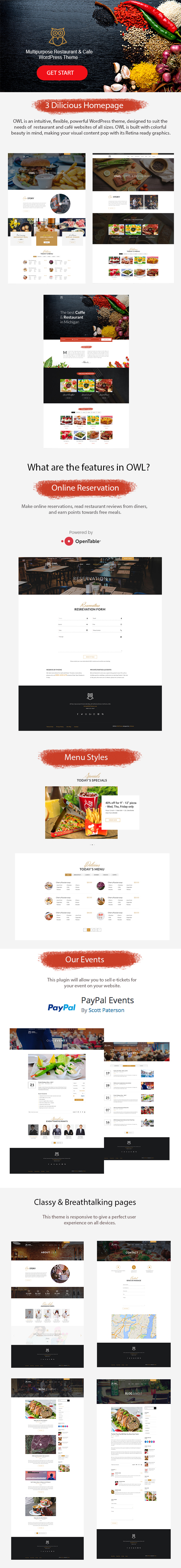 Restaurant & Cafe WordPress Vorlage