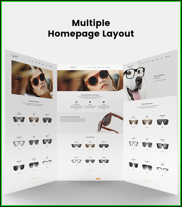 Eyewear WooCommerce WordPress Layout