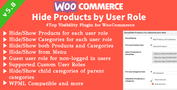WooCommerce Produkte ausblenden | Produkte, Kategorien Sichtbarkeit nach Benutzerrollen