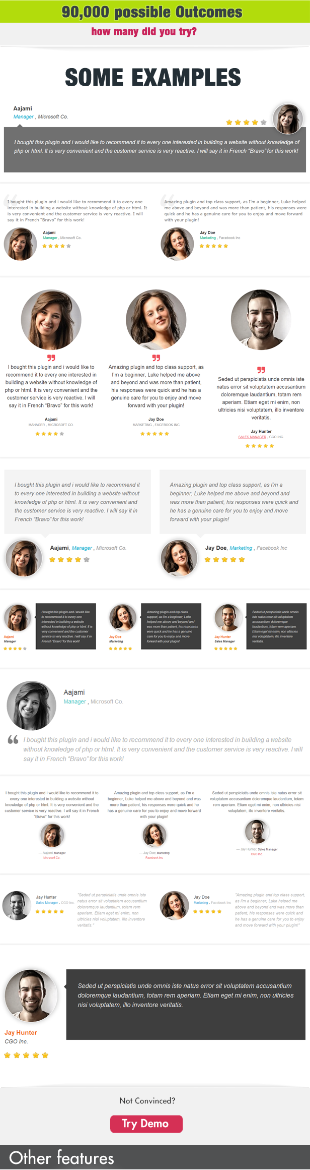 Testimonials Showcase für Visual Composer-Plugin