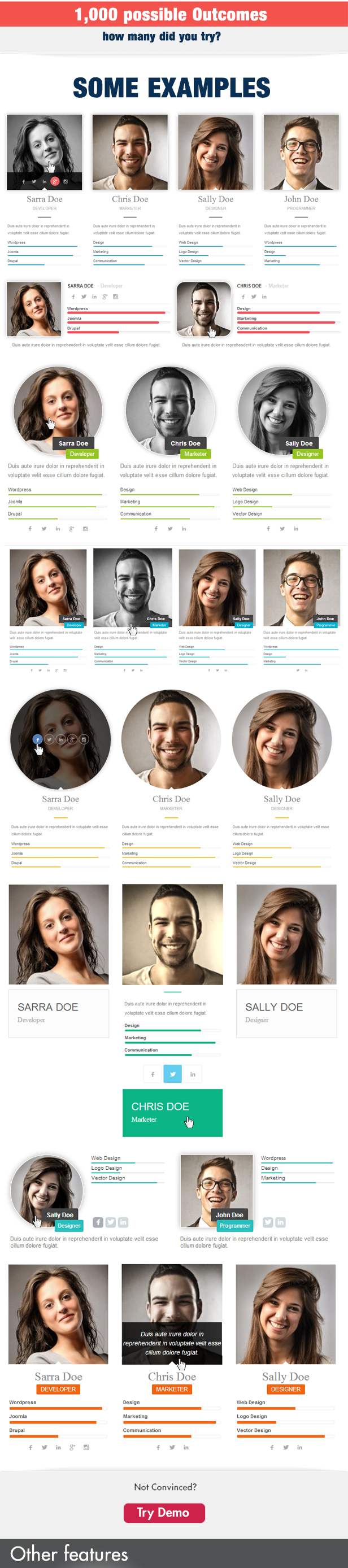 Team Showcase für Visual Composer WordPress Plugin