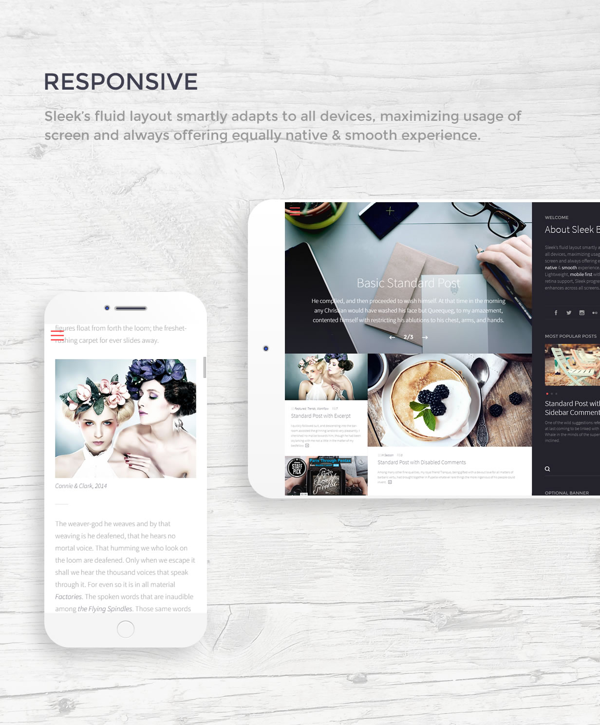 Sleek Layout ist vollständig Responsive