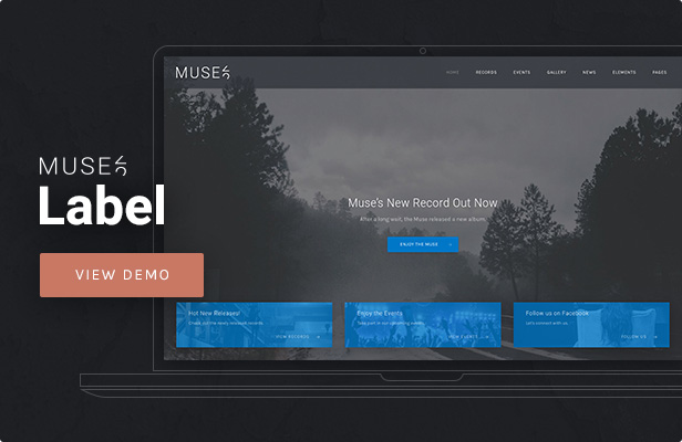 Muse - Musik Etikett WordPress Layout