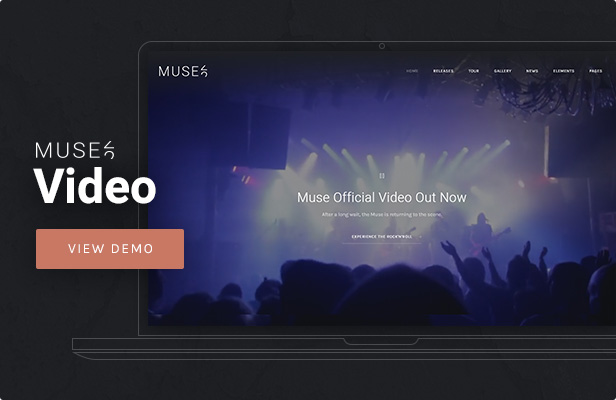 Muse - Musikvideo-WordPress-Layout