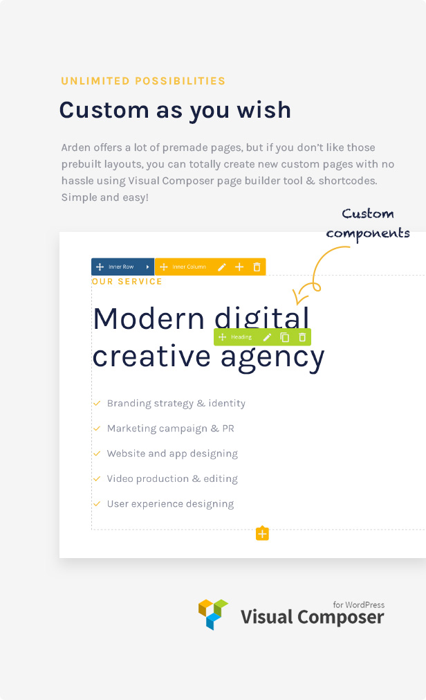 Arden - Ein scharfes und modernes Mehrzweck-WordPress-Template