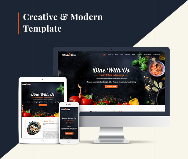 Blackolive - Restaurant Eine Seite WordPress Layout